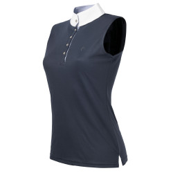 Polo Equithème Mesh Colori SM Marino / blu / bianco