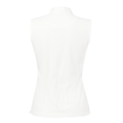 Polo Equithème Mesh Colori SM Bianco / marrone / bianco