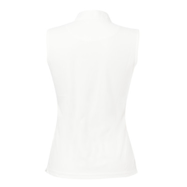 Polo Equithème Mesh Colori SM Bianco / marrone / bianco