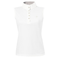 Polo Equithème Mesh Colori SM Bianco / marrone / bianco