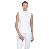 Polo da concorso senza maniche da donna Equit'M Bianco
