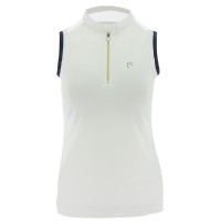 Polo da donna Equithème Smoff senza maniche Bianco Polo da donna Equithème Smoff senza maniche Bianco