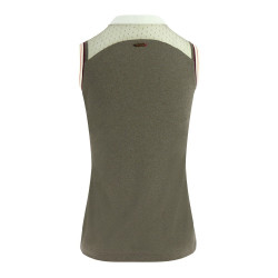 Polo da donna Equithème Smoff senza maniche Ferro Beige