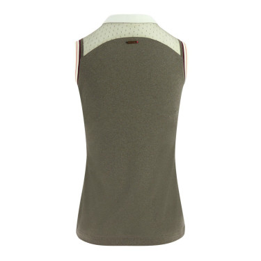 Polo da donna Equithème Smoff senza maniche Ferro Beige