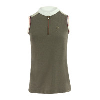 Polo da donna Equithème Smoff senza maniche Ferro Beige