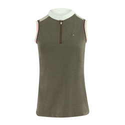 Polo da donna Equithème Smoff senza maniche Ferro Beige