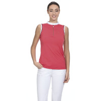 Polo da donna Equithème Smoff senza maniche Fucsia Rosa