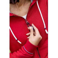 Felpa con zip Equithème Courtney Ciliegia Rosso