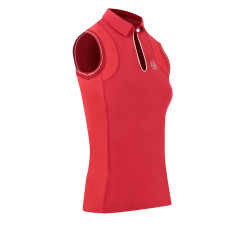 Polo Equithème Sarah senza maniche Ciliegia Rosso Polo Equithème Sarah senza maniche Ciliegia Rosso