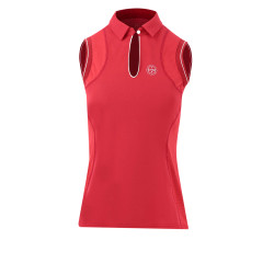 Polo Equithème Sarah senza maniche Ciliegia Rosso Polo Equithème Sarah senza maniche Ciliegia Rosso