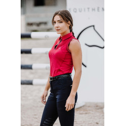 Polo Equithème Sarah senza maniche Ciliegia Rosso Polo Equithème Sarah senza maniche Ciliegia Rosso