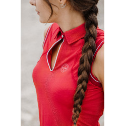 Polo Equithème Sarah senza maniche Ciliegia Rosso Polo Equithème Sarah senza maniche Ciliegia Rosso