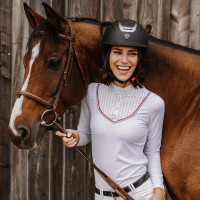 Polo Equithème Cabourg lange mouwen Bianco