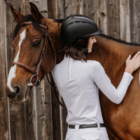 Polo Equithème Cabourg lange mouwen Bianco Polo Equithème Cabourg lange mouwen Bianco