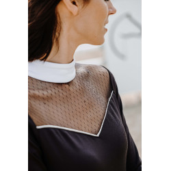 Polo Equithème Valencia a maniche lunghe Nero