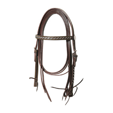Briglia western Lakota Silver Wire con redini Marrone
