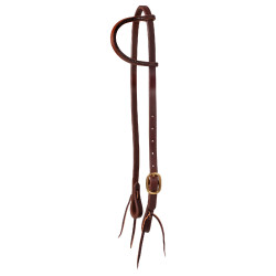 Briglia western 1 orecchio Pool's cuoio oliato cuoio tondo fibbia in ottone