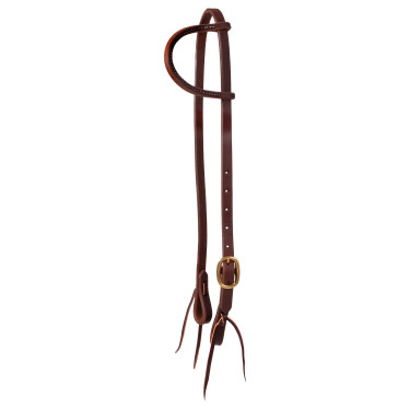 Briglia western 1 orecchio Pool's cuoio oliato cuoio tondo fibbia in ottone
