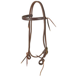 Briglia western Pool's in cuoio oliato con fibbia in ottone