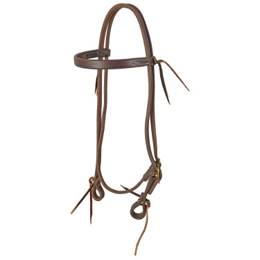 Briglia western Pool's in cuoio oliato con fibbia in ottone