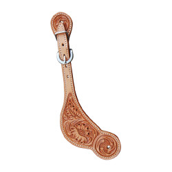 Cinghie per speroni western Pool's fiori Naturale Marrone