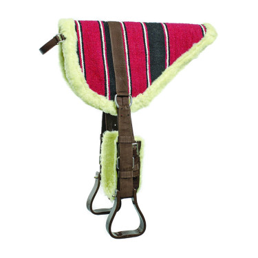 Tappeto da monta a pelo navajo Lakota con staffe e sottopancia Nero / rosso