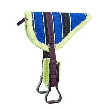 Tappeto da monta a pelo navajo Lakota con staffe e sottopancia Tappeto da monta a pelo navajo Lakota con staffe e sottopancia