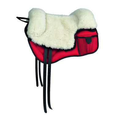 Tappeto da monta a pelo con tasca Umbria Equitazione seduta in lana Rosso