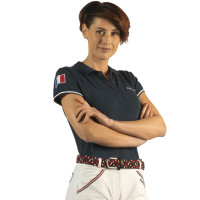 Damen-Poloshirt France Collection Flags & Cup Blu navy Damen-Poloshirt France Collection Flags & Cup Blu navy