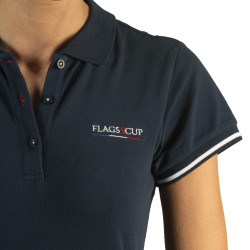 Damen-Poloshirt France Collection Flags & Cup Blu navy