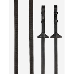 Rênes en caoutchouc souple LeMieux Marron / argent Rênes en caoutchouc souple LeMieux Marron / argent