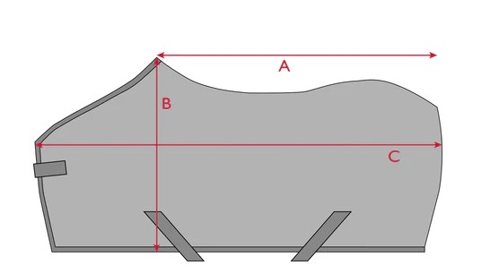 Illustrazione della guida alle taglie per Coperta per cavallo Tommy Hilfiger Equestrian