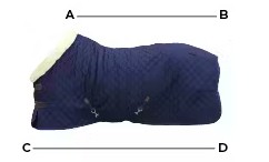 Illustrazione della guida alle taglie per Coperta per cavallo Kentucky