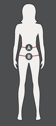Illustrazione della guida alle taglie per Pantaloni da equitazione ELT