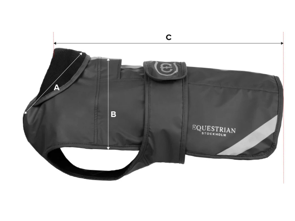 Illustrazione della guida alle taglie per Coperta per cane Equestrian Stockholm