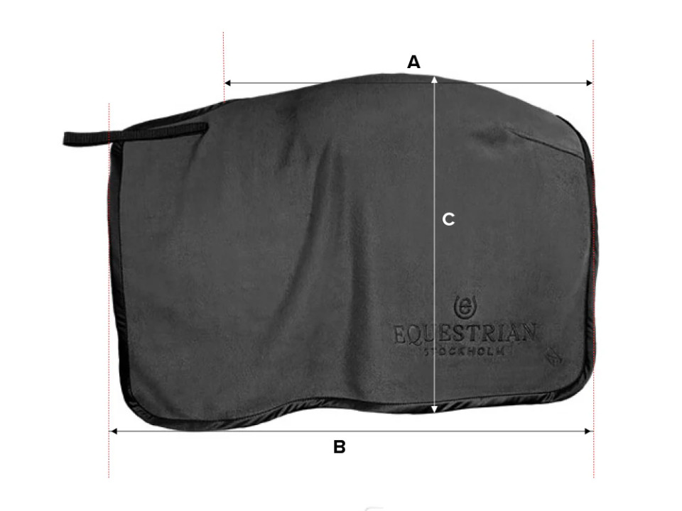 Illustrazione della guida alle taglie per Coprireni per cavallo Equestrian Stockholm