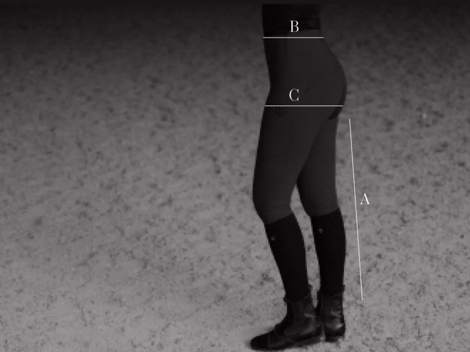 Illustrazione della guida alle taglie per Pantaloni da donna Equestrian Stockholm